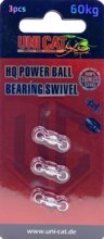 UNI CAT HQ Power Ball Bearing Swivel golyóscsapágyas harcsázó forgó 60kg / 3pcs.