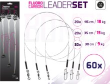 Delphin Szett BOMB! fluorkarbon előke karabinerrel (60x /30,35,45cm/9,13,18kg)