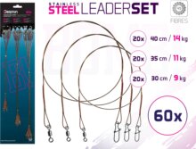 Delphin Szett BOMB! acél előke karabinerrel / 49 szál (60x /30,35,40cm/9,11,14kg)