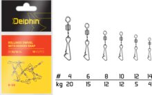 Delphin Rollings swivel with Hooked snap (BN/4)