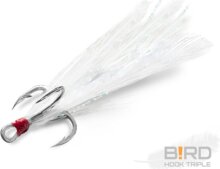Delphin B!RD Hook TRIPLE / 3db (fehér tollak #8)