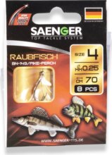 SAENGER Predator előkötött horog 4 / 70cm / 8db