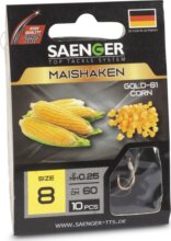 SAENGER Cornhook Gold előkötött horog 8 / 60cm / 10db