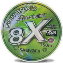 Saenger 8X fonott zsinór zöld 0,21mm / 150m / 17,60kg