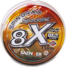 Saenger 8X fonott zsinór narancssárga 0,21mm / 150m / 17,6kg