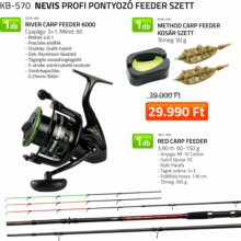 Nevis Profi Pontyozó Feeder szett Red Carp Feeder 3,9m 60-150 g + River Carp Feeder 6000 + Method Carp feeder kosár szett 50g