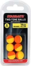 Starbaits Two Tones Balls 14mm narancs/sárga (lebegő golyó) 6db
