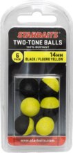 Starbaits Two Tones Balls 14mm fekete/sárga (lebegő golyó) 6db