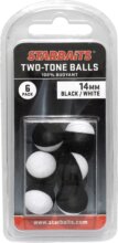 Starbaits Two Tones Balls 14mm fekete/fehér (lebegő golyó) 6db