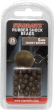 Starbaits Rubber Shock Beads 6mm barna (gumi gyöngy) 25db