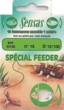 Sensas Előkötött horog Special Feeder Nickel 100cm 18/0,14 10db