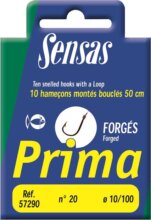 Sensas Előkötött horog Prima Forged 50cm 18/0,10 10db