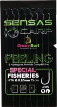 Sensas Előkötött horog Crazy Bait 4315 15cm 8db 16/0,20mm