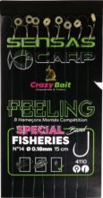 Sensas Előkötött horog Crazy Bait 4110 15cm 8db 16/0,18mm
