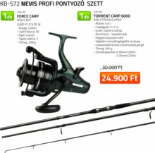 Nevis Profi Pontyozó szett Force Carp 3,6m 3,5LB bojlis bot + Torrent Carp 6000 nyeletőfékes orsó