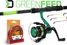 Delphin GreenFEED feeder szett Delphin WASABI Feeder NXT horgászbot + Delphin ELIXIR 3T orsó + MAMBA Feeder / Fire | 0,20mm 3,5kg 300m