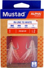 Mustad In-Line Triple Grip, Red Tinsel, 2 2db/csomag