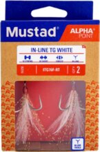 Mustad In-Line Triple Grip, Red Tinsel, 4 2db/csomag