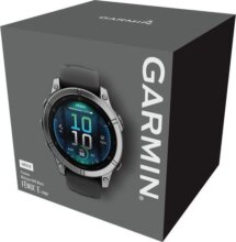 Garmin fenix E 47mm acél, fekete szilikon szíjjal (ED)