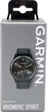 Garmin vívomove Sport fekete szilikon szíjjal szürke órakerettel