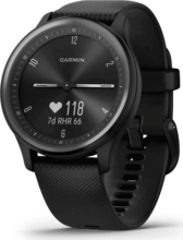 Garmin vívomove Sport fekete szilikon szíjjal szürke órakerettel