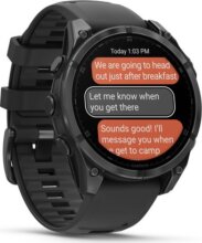 Garmin fenix 8 47mm AMOLED, sötétszürke, fekete szilikon szíjjal (ED)