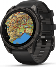 Garmin fenix 8 47mm AMOLED, sötétszürke, fekete szilikon szíjjal (ED)