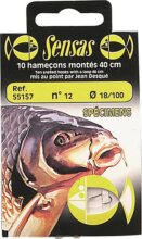 Sensas Előkötött horog Specimen 40cm 12/0,16 10db