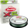 Berkley x5 Braid; 300m | 330yd, 0,12mm, 12,1kg, Low-Vis Green fonott pergető zsinór
