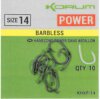 Korum XPERT POWER BARBLESS HOOKS - SIZE 16