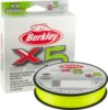 Berkley x5 Braid; 150m | 164yd, 0,40mm, 45,6kg, Flame Green fonott pergető zsinór