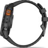 Garmin Fenix 7X Pro Solar, szürke, fekete szilikon szíjjal