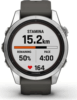 Garmin Fenix 7S Pro Solar, ezüst, grafitszürke szilikon szíjjal (ED)