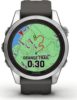 Garmin Fenix 7S Pro Solar, ezüst, grafitszürke szilikon szíjjal (ED)