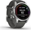Garmin Fenix 7S Pro Solar, ezüst, grafitszürke szilikon szíjjal (ED)