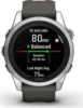 Garmin Fenix 7S Pro Solar, ezüst, grafitszürke szilikon szíjjal (ED)