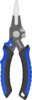 Mustad 7.5" Aluminum Body, Stainless Steel Jaws, Tungsten Carbide Braid Cutter Blue